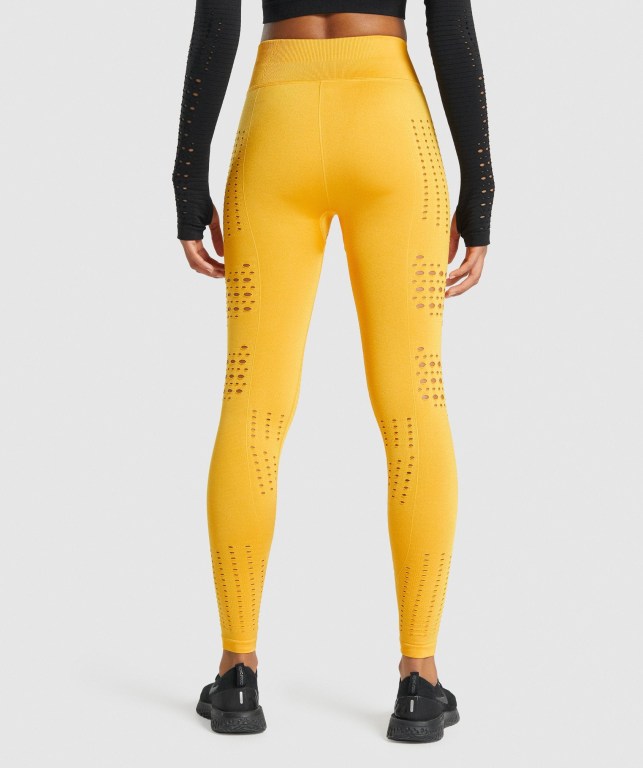 Leggins Gymshark Glow Seamless Tights Amarillo | pa6FwTfpGBj