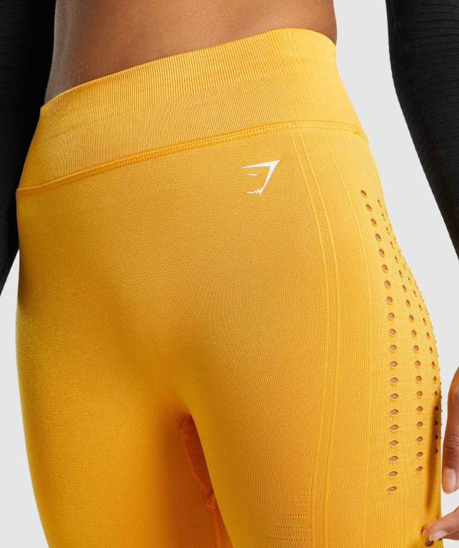 Leggins Gymshark Glow Seamless Tights Amarillo | pa6FwTfpGBj