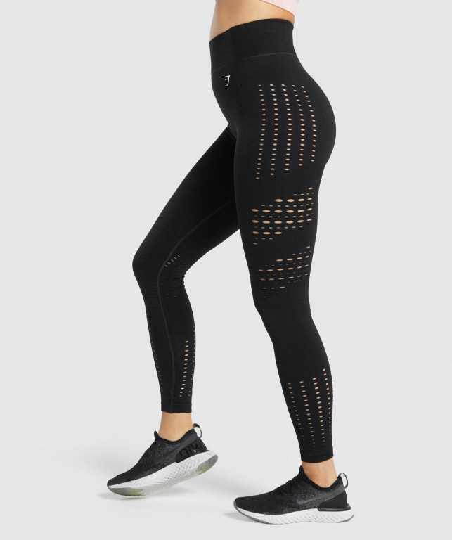 Leggins Gymshark Glow Seamless Tights Negras | NAy1sXABwhy