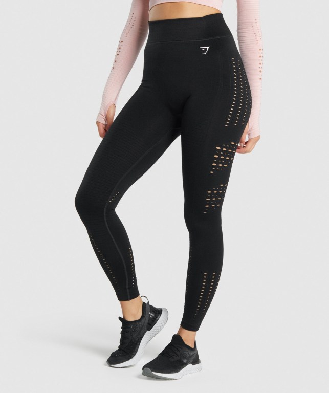 Leggins Gymshark Glow Seamless Tights Negras | NAy1sXABwhy