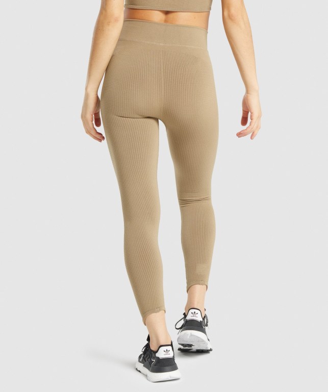 Leggins Gymshark Pause Seamless Marrones | SKe8tPygU9R