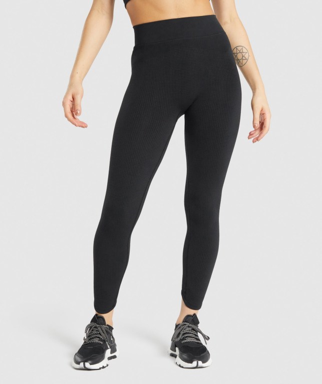 Leggins Gymshark Pause Seamless Negras | JFr74XrZurv