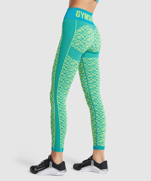 Leggins Gymshark WTFlex Seamless Azules | wQvvI5hDRVm