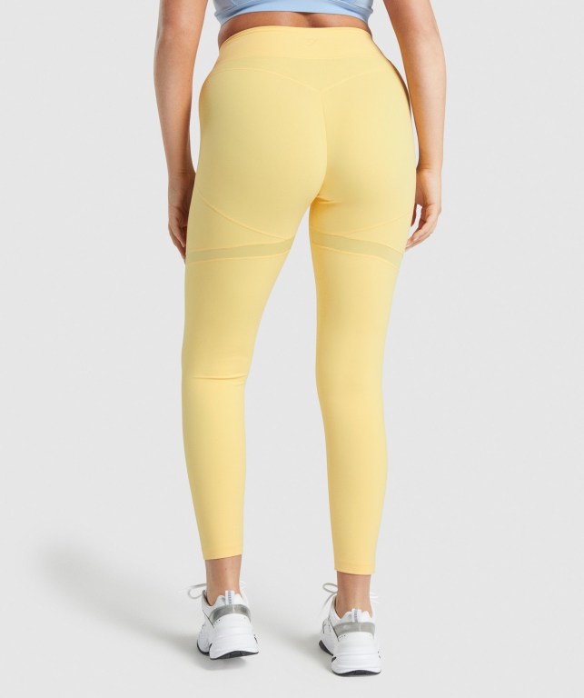 Leggins Gymshark Whitney Mesh Amarillo | 2ibK3Zv1n76