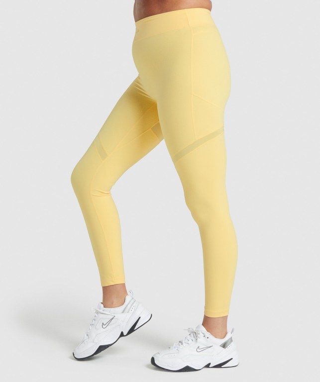 Leggins Gymshark Whitney Mesh Amarillo | 2ibK3Zv1n76