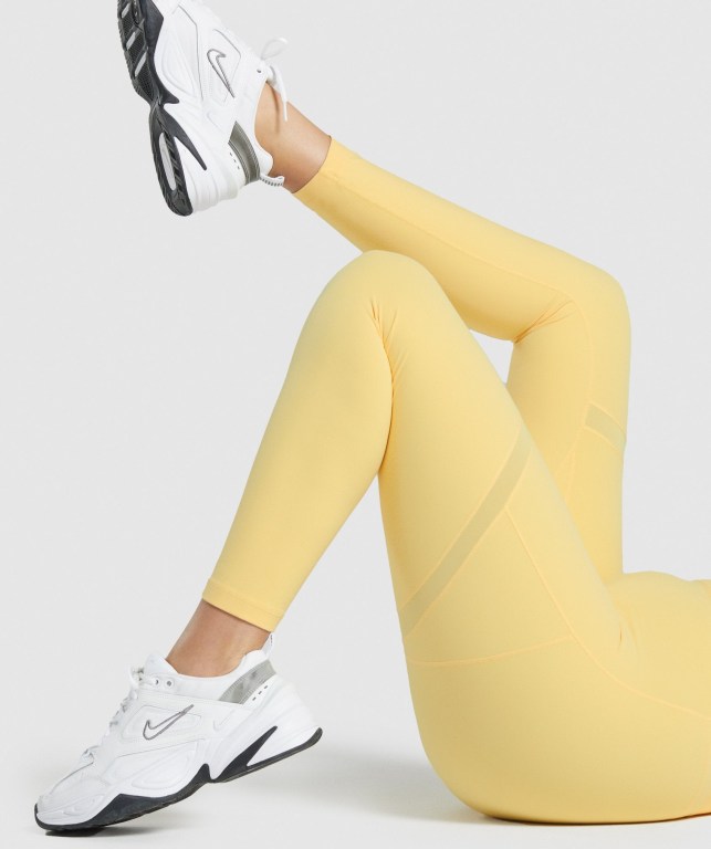 Leggins Gymshark Whitney Mesh Amarillo | 2ibK3Zv1n76