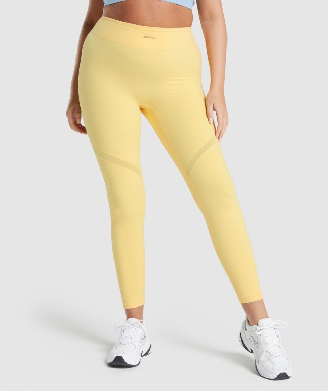 Leggins Gymshark Whitney Mesh Amarillo | 2ibK3Zv1n76