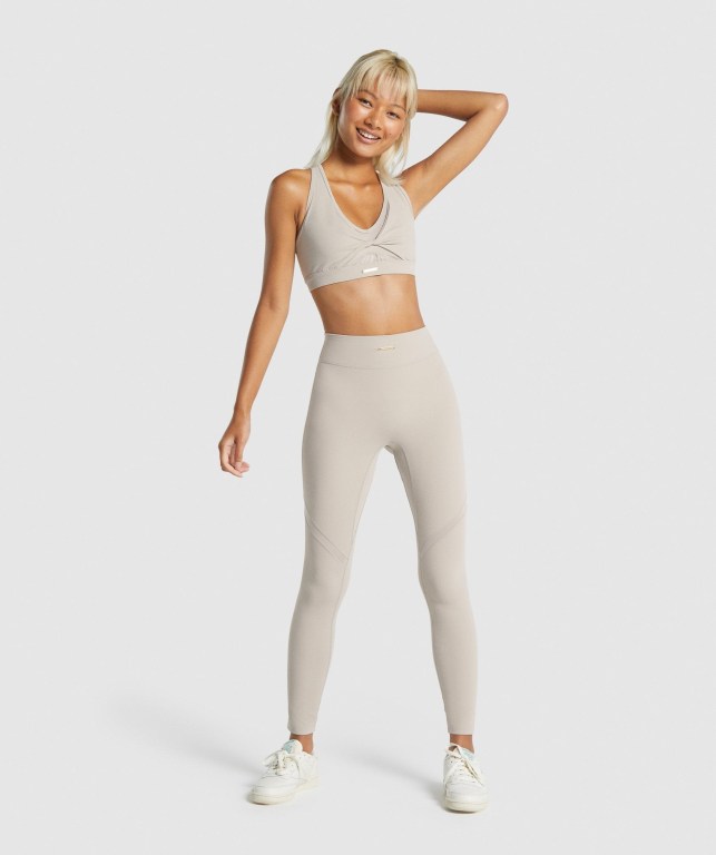 Leggins Gymshark Whitney Mesh Blancas | ZcAPule2VH6