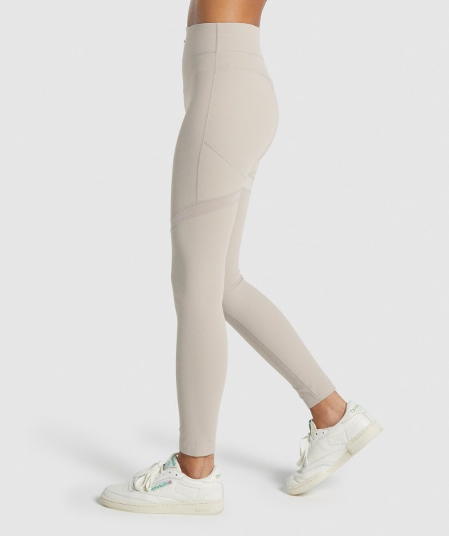 Leggins Gymshark Whitney Mesh Blancas | ZcAPule2VH6