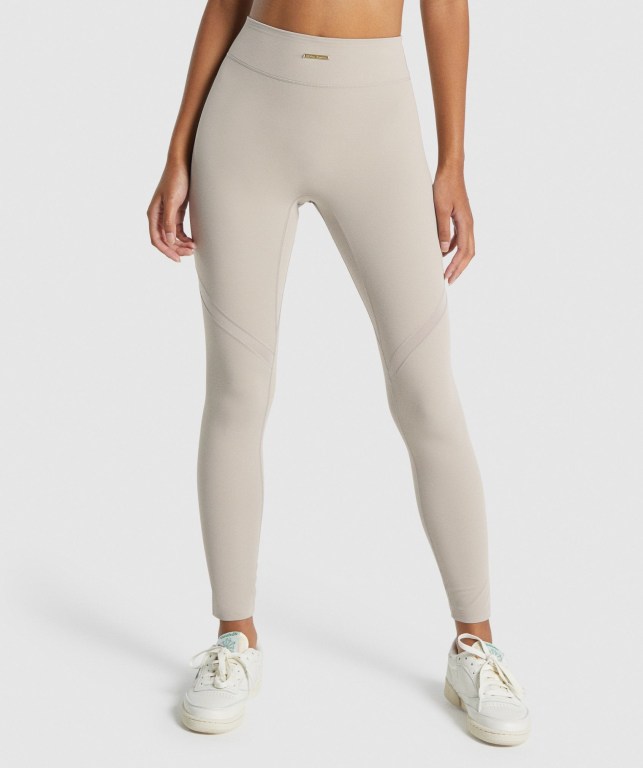 Leggins Gymshark Whitney Mesh Blancas | ZcAPule2VH6