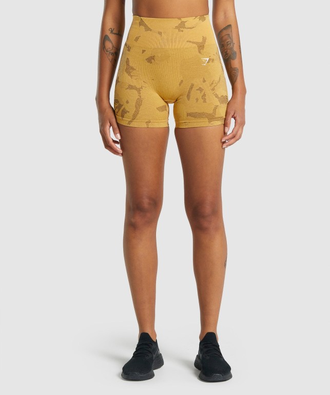 Pantalones Cortos Gymshark Adapt Camo Seamless Amarillo | BwMgp1t6Ivp