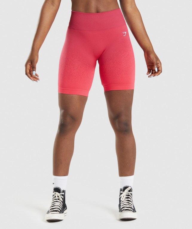 Pantalones Cortos Gymshark Adapt Ombre Seamless Cycling Rosas Rojas | 3iTEQH87aTU