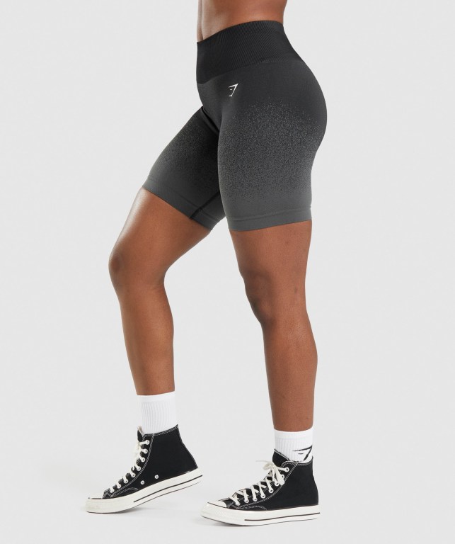 Pantalones Cortos Gymshark Adapt Ombre Seamless Cycling Negras Gris | IyKYjPuopZv