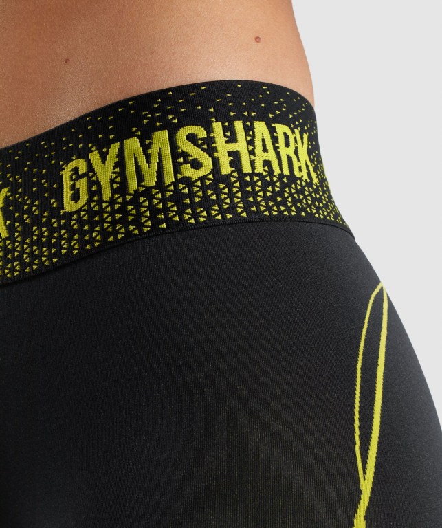 Pantalones Cortos Gymshark Apex Seamless Low Rise Negras Amarillo | dNUX7TstyIu