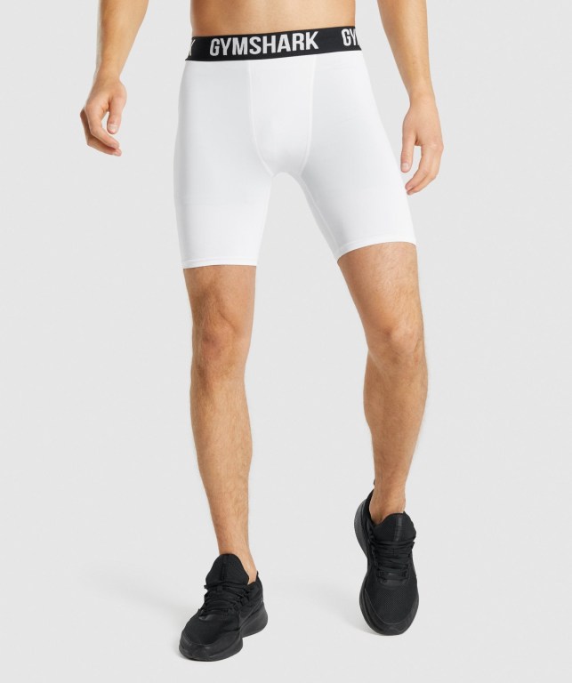 Pantalones Cortos Gymshark Element Baselayer Blancas | Bwli5Wf4z43