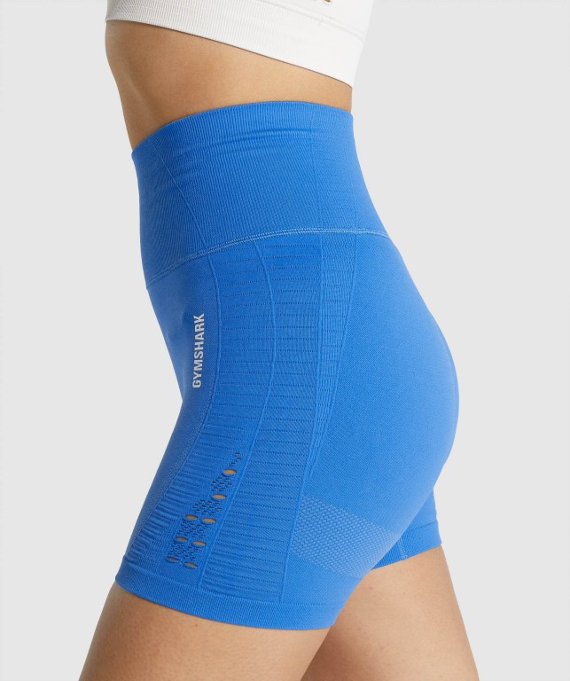 Pantalones Cortos Gymshark Energy Seamless Azules | VDAYchxDOVV