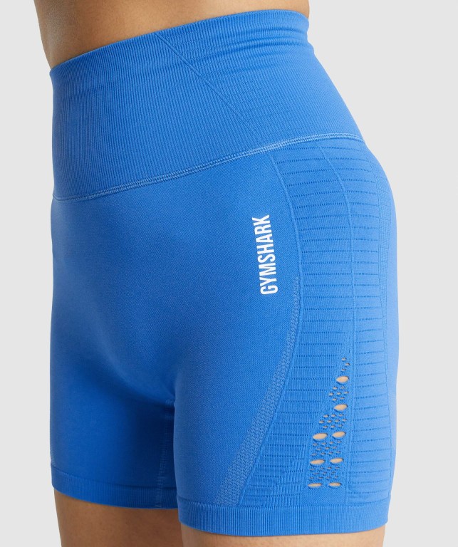 Pantalones Cortos Gymshark Energy Seamless Azules | VDAYchxDOVV