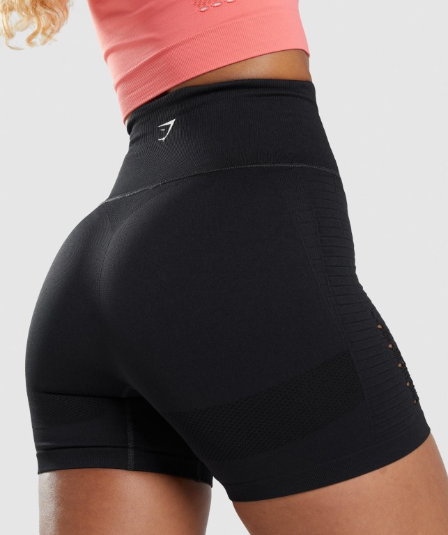 Pantalones Cortos Gymshark Energy Seamless Negras | hxitxacUVRd