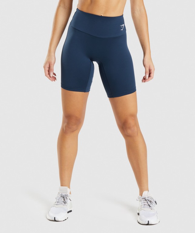 Pantalones Cortos Gymshark Entrenamiento Cycling Azul Marino | yxbql1immyx