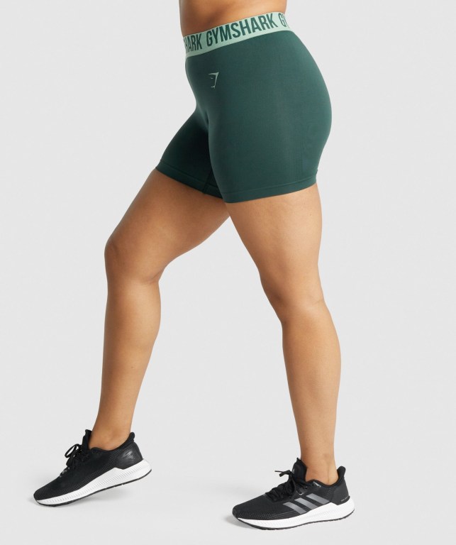 Pantalones Cortos Gymshark Fit Seamless Verde | 656l7rdqwHj