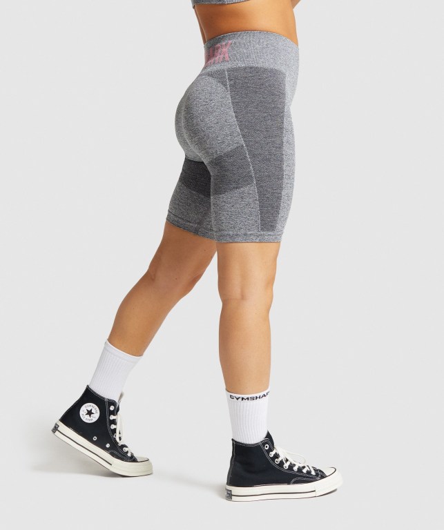 Pantalones Cortos Gymshark Flex Cycling Gris Rosas | WjusHTwyH7n