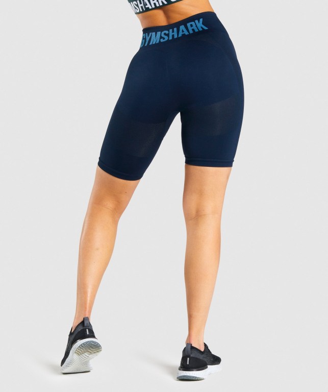 Pantalones Cortos Gymshark Flex Cycling Azul Marino | X79HB8ykUyW