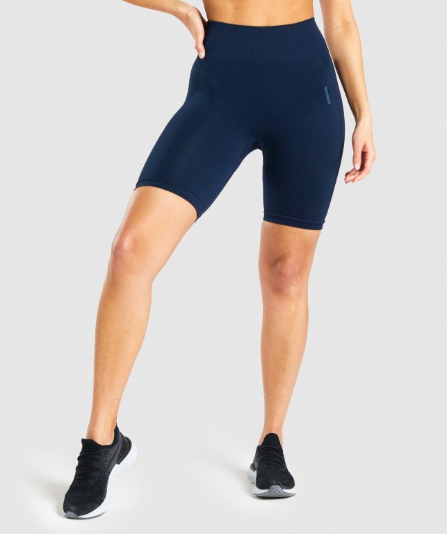 Pantalones Cortos Gymshark Flex Cycling Azul Marino | X79HB8ykUyW