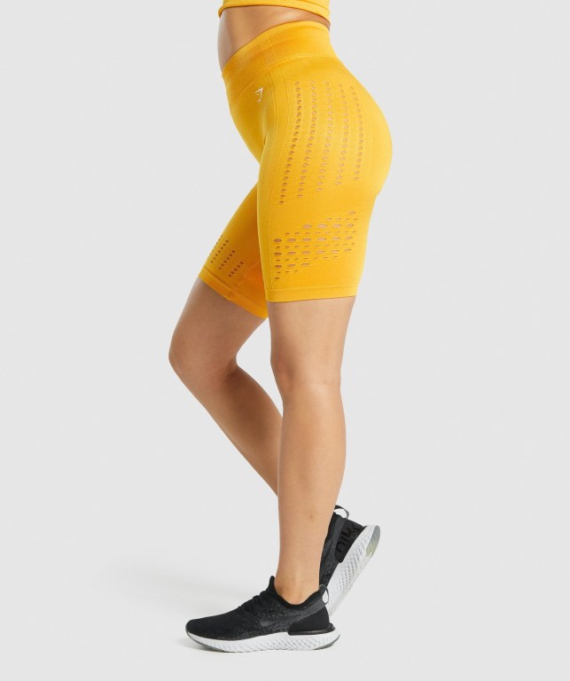 Pantalones Cortos Gymshark Glow Seamless Amarillo | prMaYPNOv7D