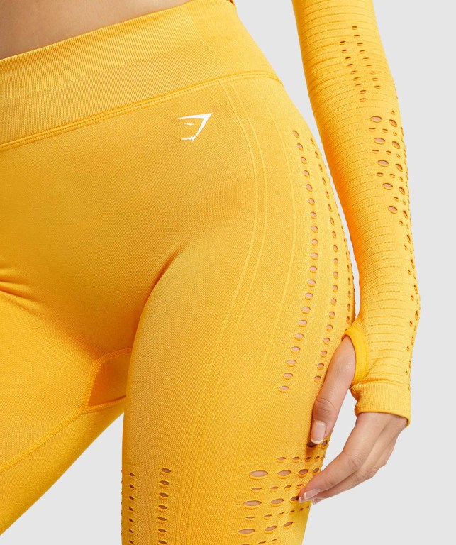 Pantalones Cortos Gymshark Glow Seamless Amarillo | prMaYPNOv7D