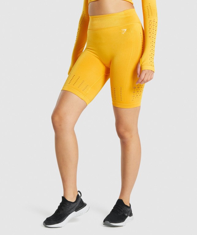 Pantalones Cortos Gymshark Glow Seamless Amarillo | prMaYPNOv7D