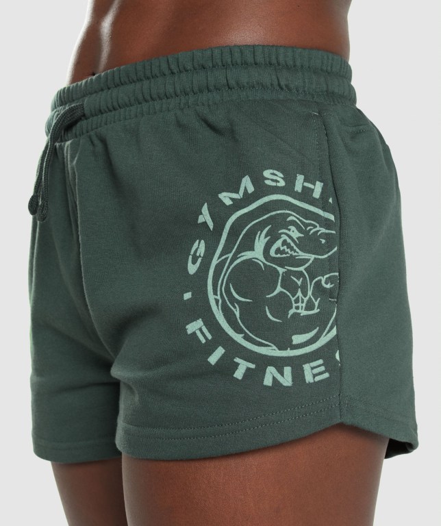 Pantalones Cortos Gymshark Legacy Graphic Verde Oscuro | KydwLrpQLhS