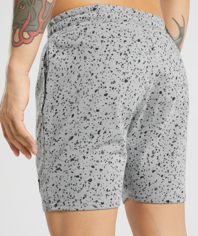 Pantalones Cortos Gymshark Micro Print Gris | itkj4ExBJRW