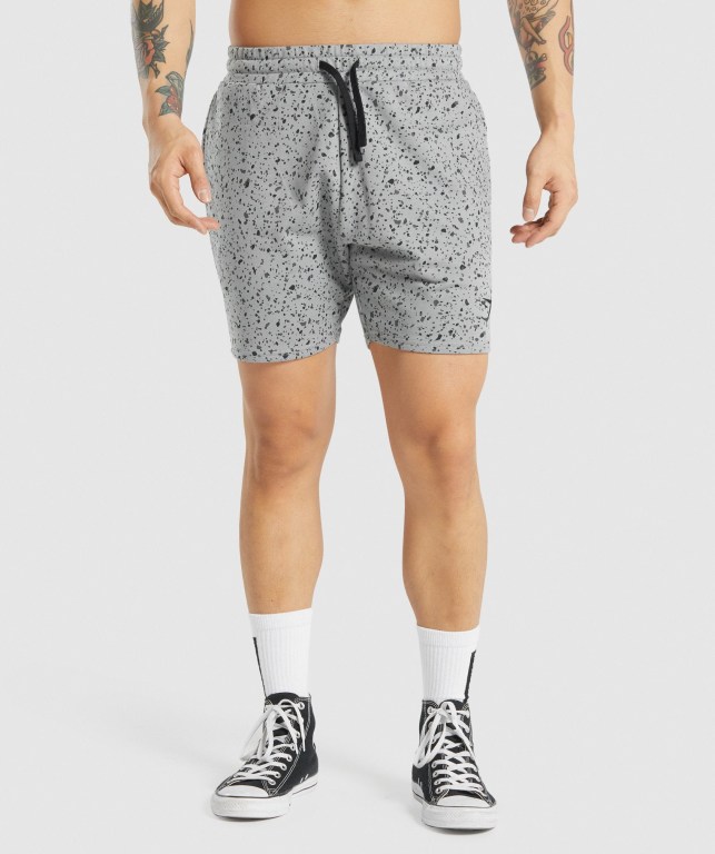 Pantalones Cortos Gymshark Micro Print Gris | itkj4ExBJRW