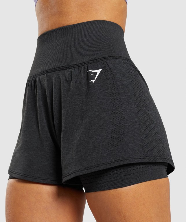 Pantalones Cortos Gymshark Vital Seamless 2.0 2-in-1 Negras | 82Vwbbq458m