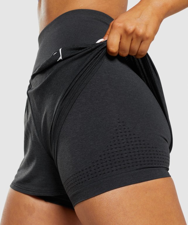 Pantalones Cortos Gymshark Vital Seamless 2.0 2-in-1 Negras | 82Vwbbq458m