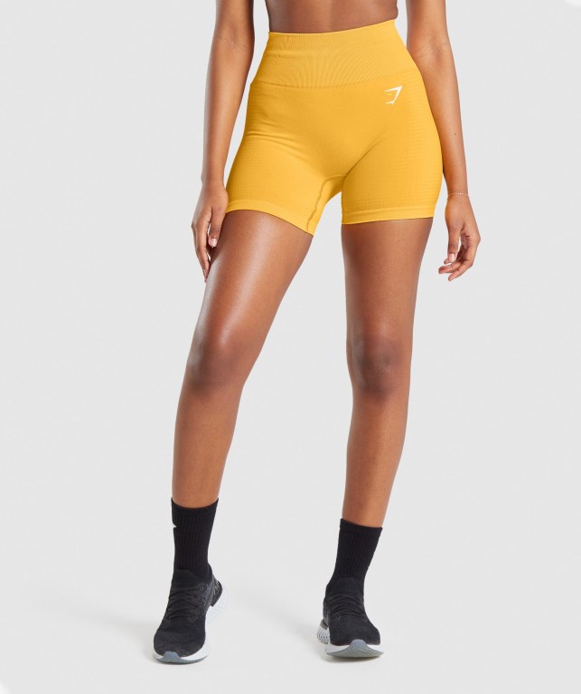 Pantalones Cortos Gymshark Vital Seamless 2.0 Amarillo | 9eDDAFTTEcE