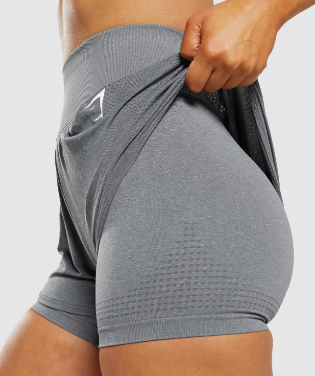 Pantalones Cortos Gymshark Vital Seamless 2.0 2-in-1 Gris | a41WzUGjnru