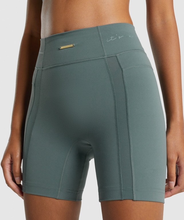 Pantalones Cortos Gymshark Whitney Mesh Verde | 9u7cyyvEZmA