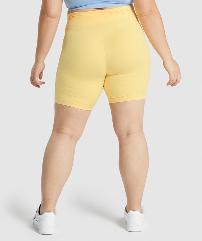 Pantalones Cortos Gymshark Whitney Mesh Amarillo | pTVKmd1BeeQ