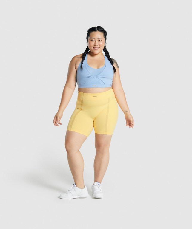 Pantalones Cortos Gymshark Whitney Mesh Amarillo | pTVKmd1BeeQ