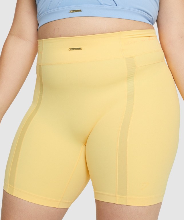 Pantalones Cortos Gymshark Whitney Mesh Amarillo | pTVKmd1BeeQ