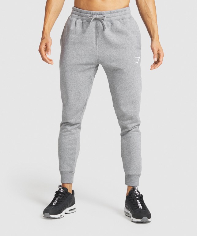 Pantalones Jogger Gymshark Crest Gris | aW54oySBenF