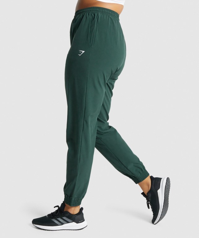 Pantalones Jogger Gymshark Entrenamiento Woven Verde Oscuro | 1KRKnqfWeUK