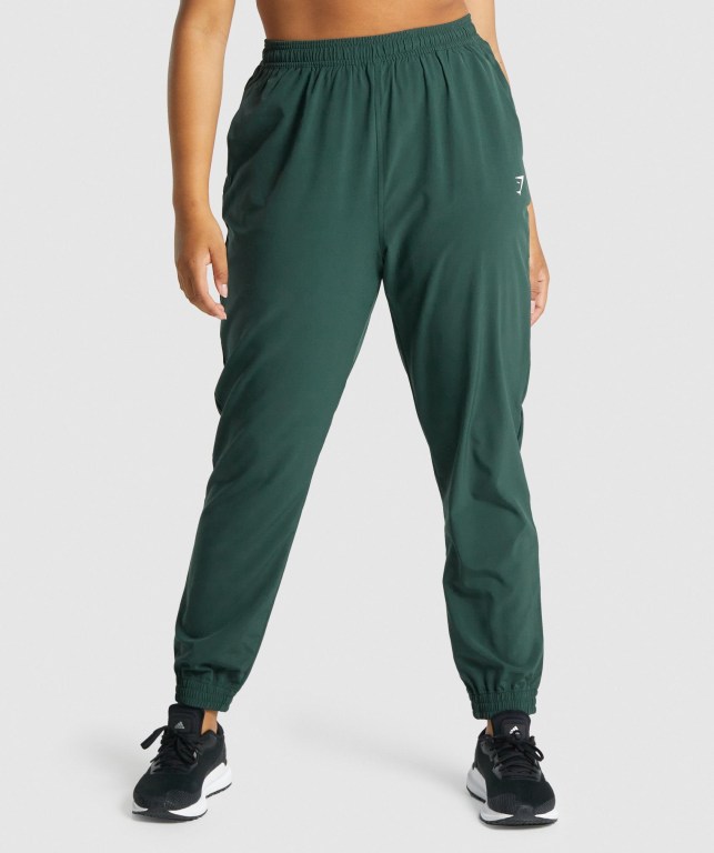 Pantalones Jogger Gymshark Entrenamiento Woven Verde Oscuro | 1KRKnqfWeUK