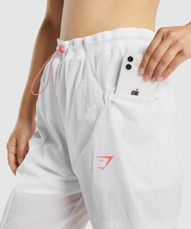 Pantalones Jogger Gymshark Pulse Woven Blancas | iniYrgK2wQ2