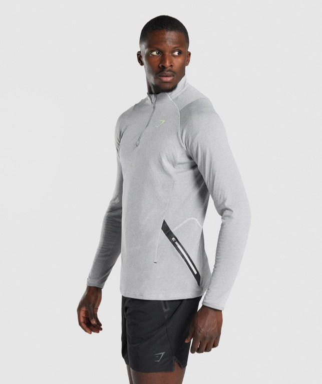 Pullover Gymshark Apex 1/4 Zip Gris Claro | InBf8SvSaq3