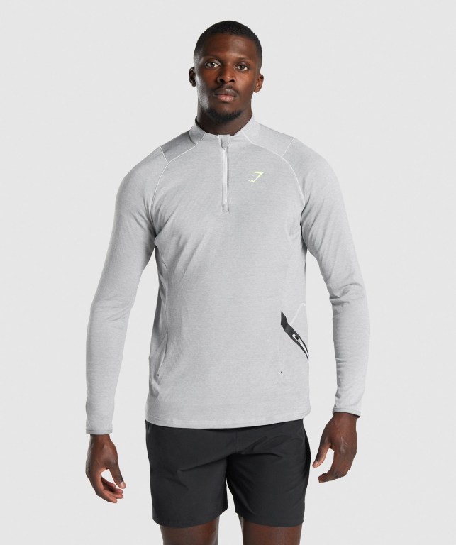 Pullover Gymshark Apex 1/4 Zip Gris Claro | InBf8SvSaq3