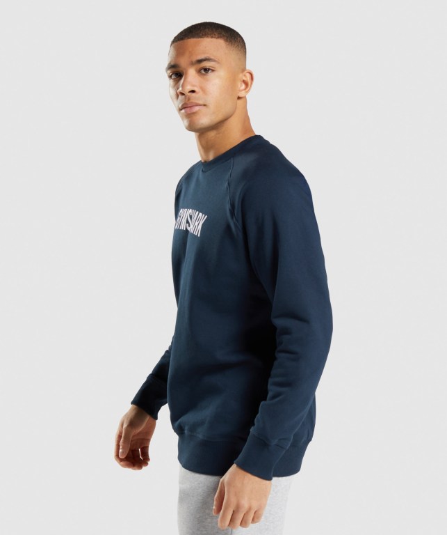 Pullover Gymshark Apollo Crew Azul Marino | 2xjq2M9K7gd