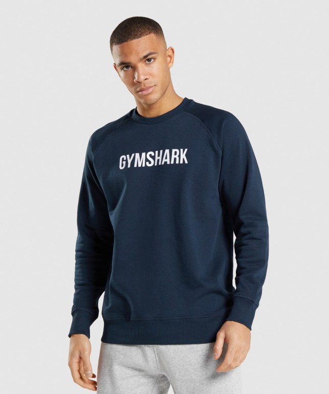 Pullover Gymshark Apollo Crew Azul Marino | 2xjq2M9K7gd