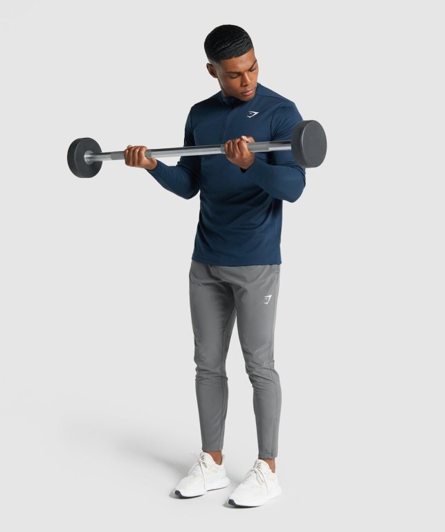 Pullover Gymshark Arrival 1/4 Zip Azul Marino | DNHCW2tmaXb